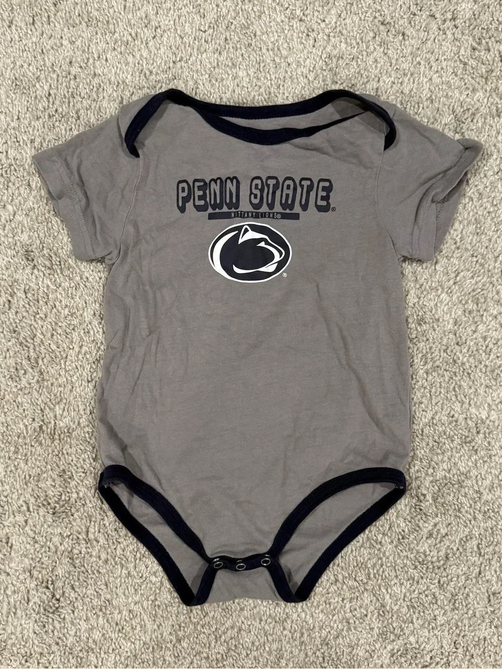 Penn State Nittany Lions Baby 12-18M Bodysuit Lot 3 Pack PSU Football